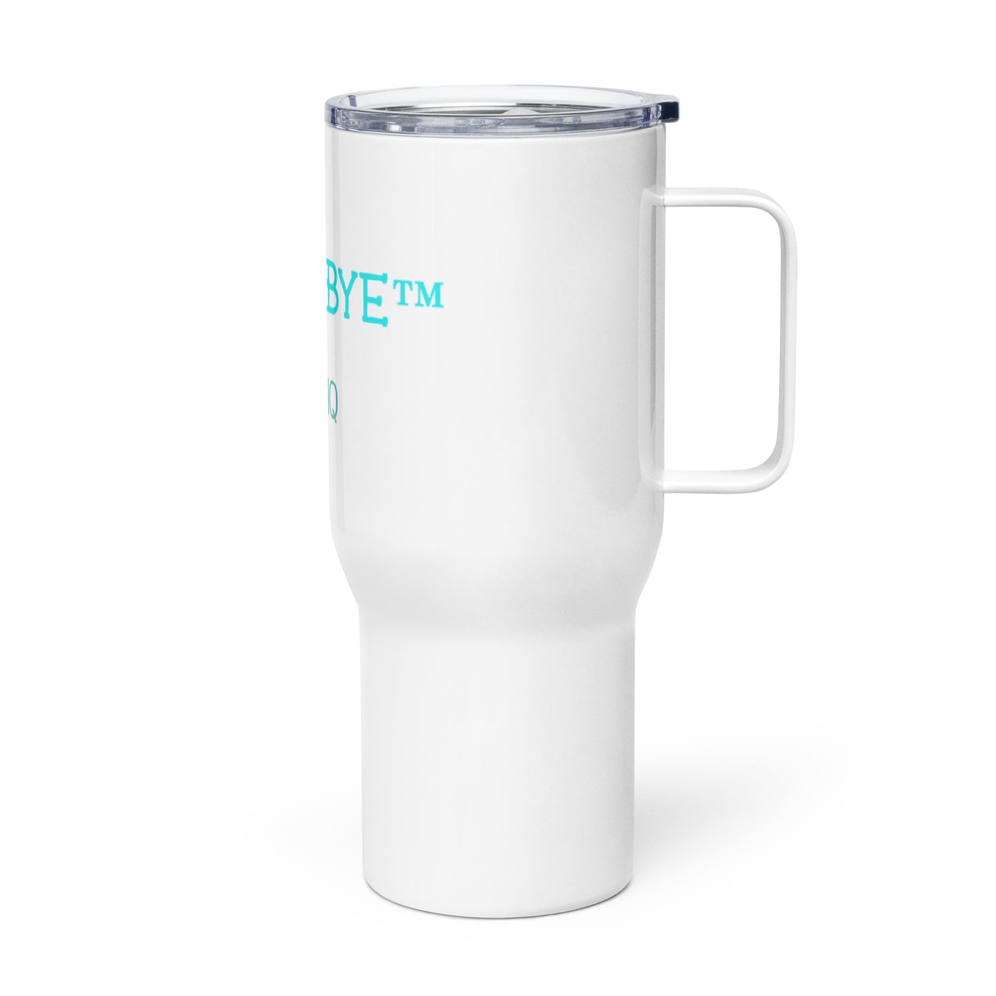 HappyIQ - Hi, Why, Bye - Travel mug with a handle